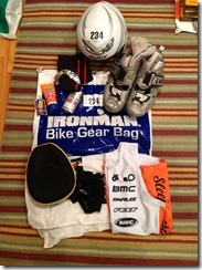 Bike gear bag contents-I ended up wearing the tri top under wetsuit.