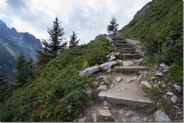 Stepped trail above Argentiere