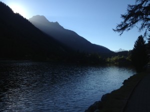 Sunsetting behind the Mountains on Lac du Champex