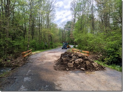 Bridge Out! Road closure and bridge out on Black Bear course.