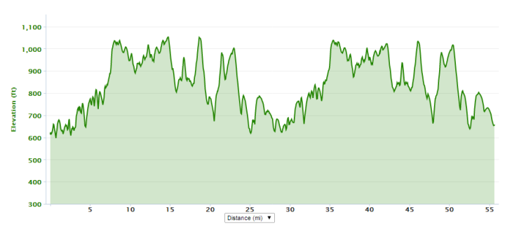 Black Bear Half Iron Bike Course Elevation Profile