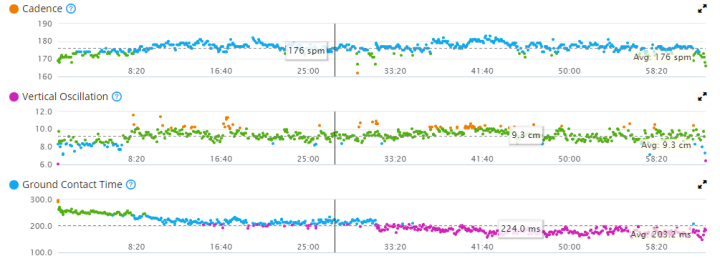 Garmin Connect Running Analytics Graphs