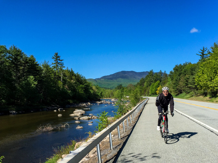 Max cruising through Jay on IMLP Bike Course