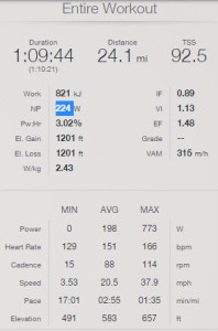 Training Peaks-Steelman 2015 Olympic Bike Stats